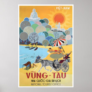 Vũng Tàu Art Vietnam Travel Poster Vintage Print