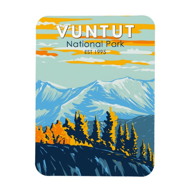 Vuntut National Park Canada Travel Art Vintage Magnet (Vertical)
