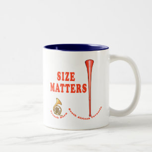 Vuvuzela Size Matters Funny Tshirt Design Two-Tone Coffee Mug