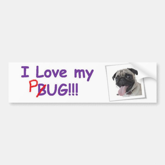VW Fawn Pug Bumper Sticker (Front)