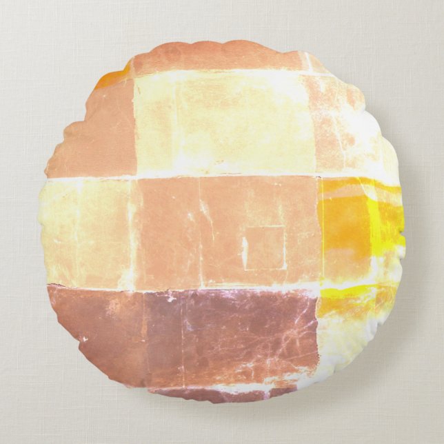 Vwndretti Yellow Soft Colours Round Cushion (Front)