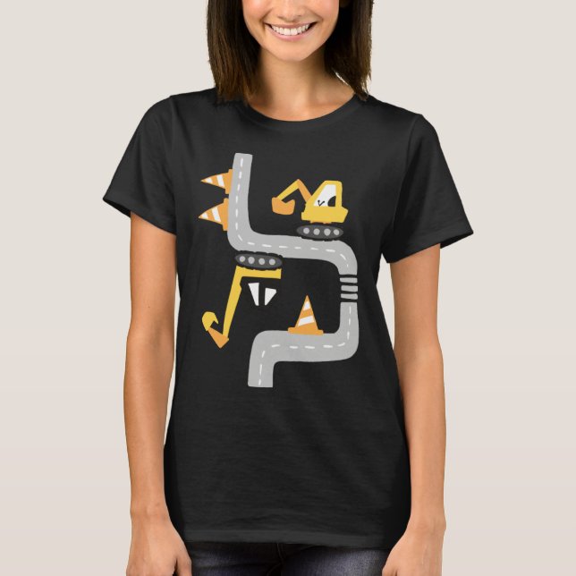 VXLS Construction Truck Excavator Concrete Mixer D T-Shirt (Front)