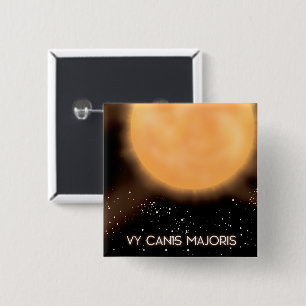 VY Canis Majoris Sun space art poster. 15 Cm Square Badge