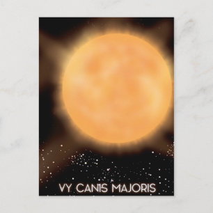 VY Canis Majoris Sun space art poster. Postcard