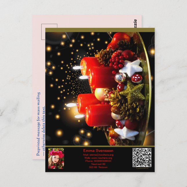 Vykort — Connect, Christmas Postcard (Front/Back)