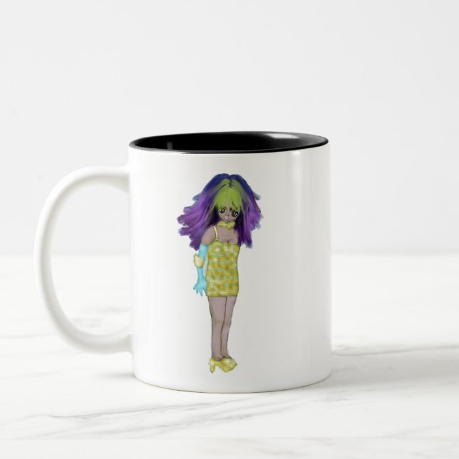 Vyla Glint – The Chromatic Wanderer Two-Tone Coffee Mug (Left)
