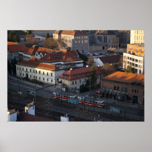 Vyšehrad View - Trams, Tracks & Historic Homes Poster