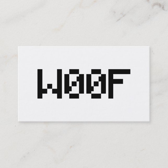 W00F [Leetspeak Animal Sounds] Business Card (Front)