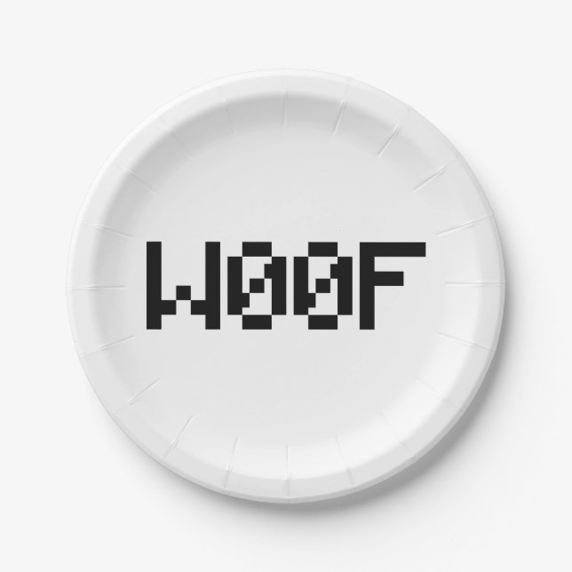 W00F [Leetspeak Animal Sounds] Paper Plate (Front)