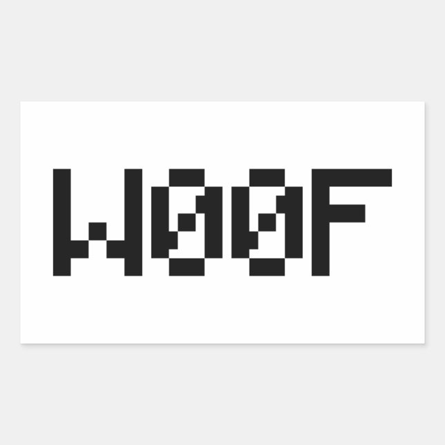 W00F [Leetspeak Animal Sounds] Rectangular Sticker (Front)