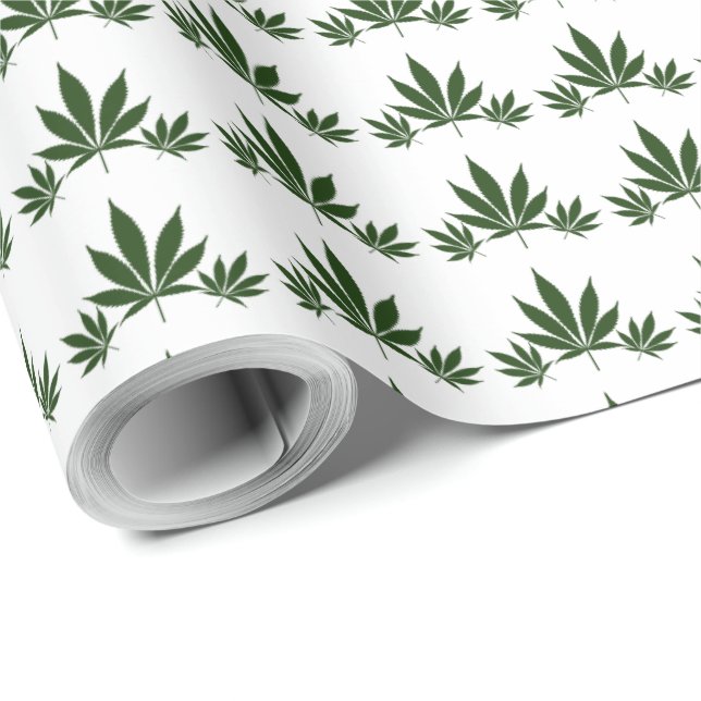 W33 "Trio of Pot Leaves" Wrapping Paper (Roll Corner)