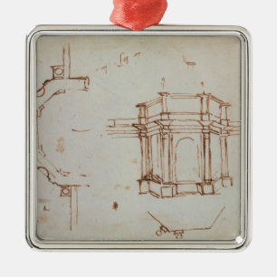 W.24r Architectural sketch Metal Tree Decoration