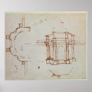 W.24r Architectural sketch Poster