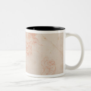 W.33 Sketches of satyrs' faces Two-Tone Coffee Mug