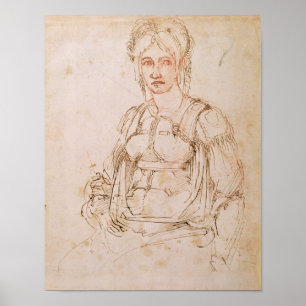 W.41 Sketch of a seated woman Poster