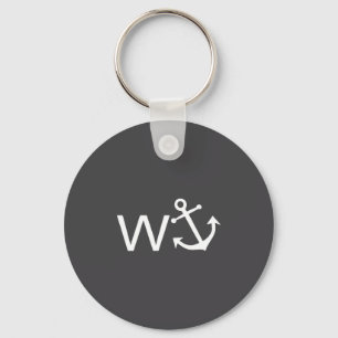 W Anchor Funny Wanker Jerk Funny Slang  Key Ring