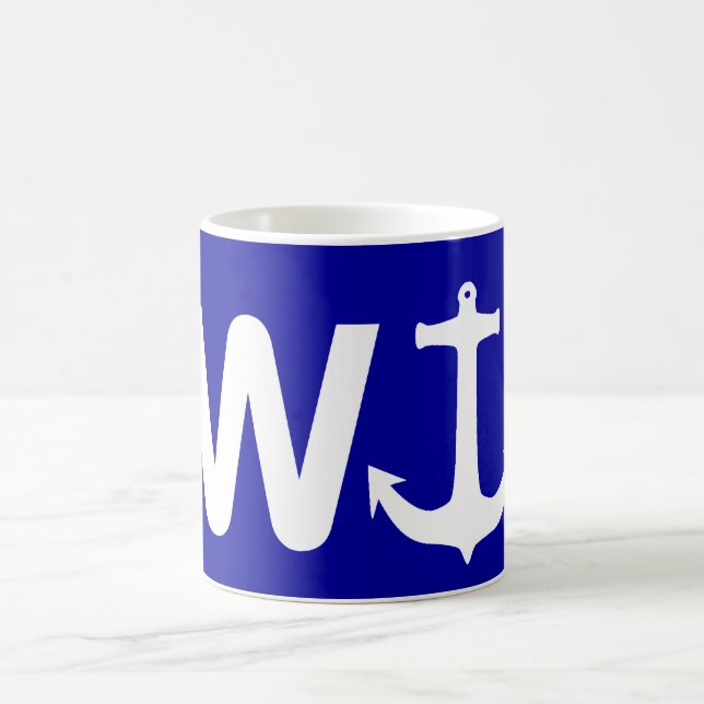W Anchor Wanchor Funny Joke Gift Coffee Mug (Center)