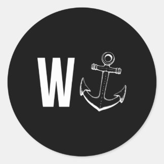 W Anchor W'Anker Classic Round Sticker