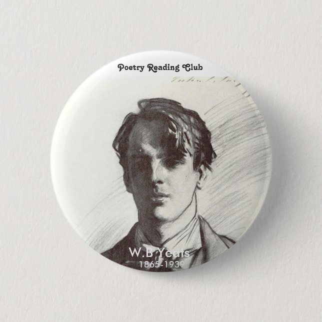 W. B. Yeats 6 Cm Round Badge (Front)