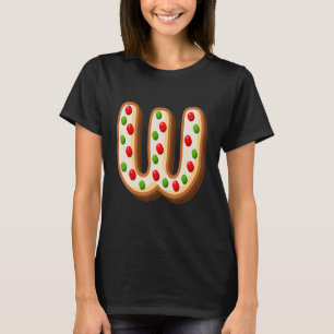 W Cutest Capital Christmas Cookie Alphabet Letter T-Shirt