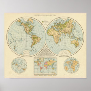 W, E Hemispheres Poster