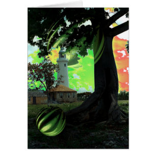 W. End lighthouse / Red,Green,Gold