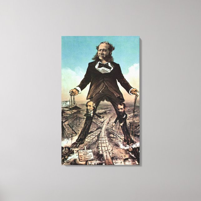 W.H. Vanderbilt as a 'Colossus of Roads' Canvas Print (Front)