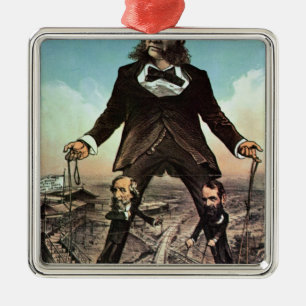 W.H. Vanderbilt as a 'Colossus of Roads' Metal Tree Decoration