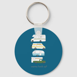 W Hook Up Funny Campervan Vanlife Rv Trailer  Key Ring