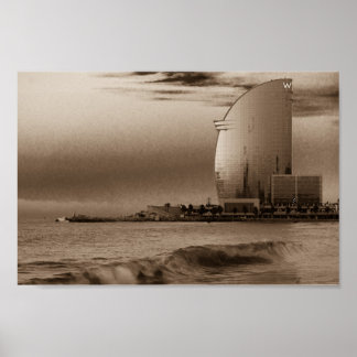 W Hotel in Barcelona, at the Barceloneta beach. Poster