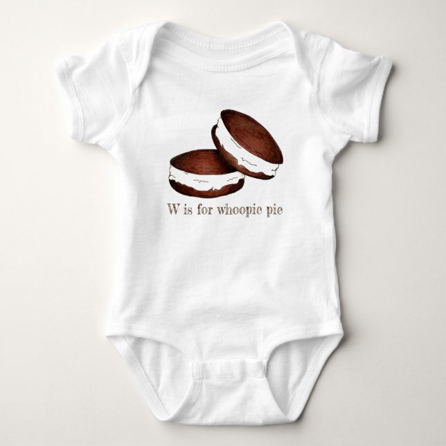 W is for Whoopie Pie PA Dutch Amish Food ABCs Baby Bodysuit (Front)
