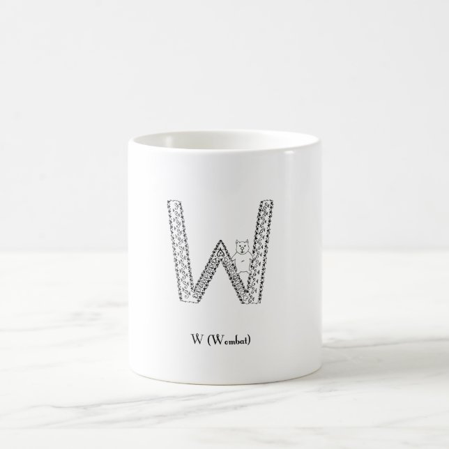 W is for wombat coffee mug (Center)