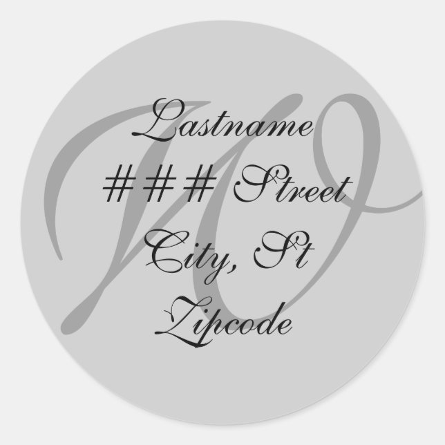 W monogram return address label (Front)