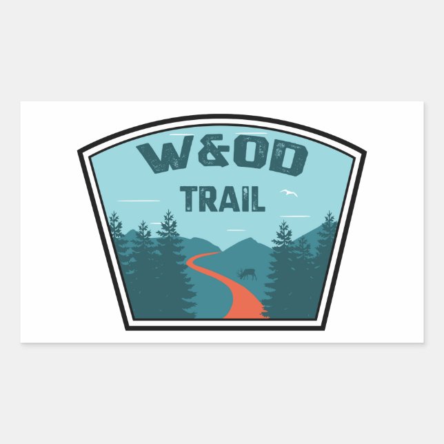 W&OD Trail Rectangular Sticker (Front)