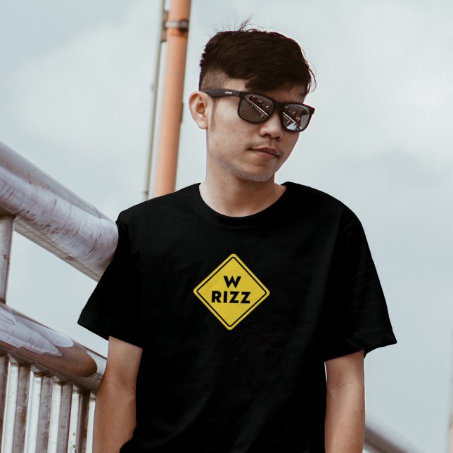 W rizz US warning sign Meme Funny Quote Tri-Blend Shirt (Creator Uploaded)