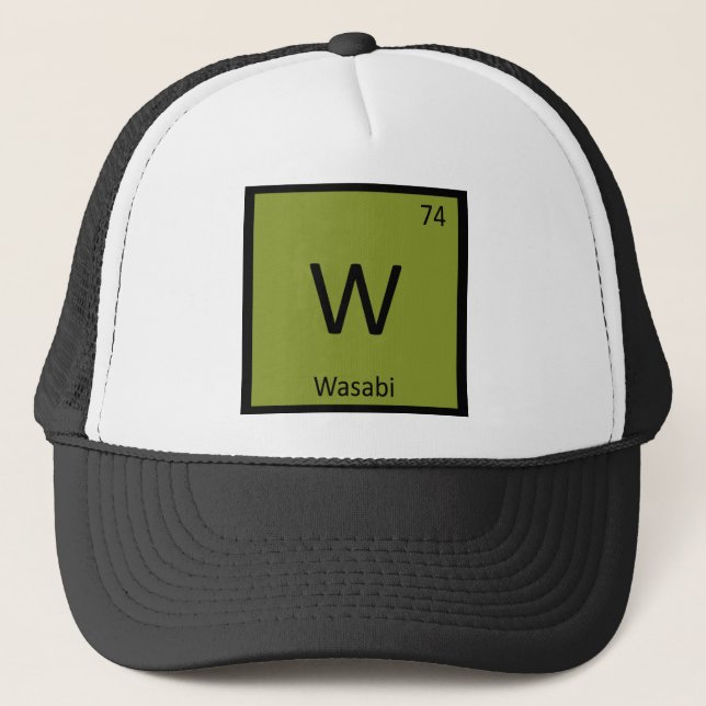 W - Wasabi Chemistry Periodic Table Symbol Trucker Hat (Front)