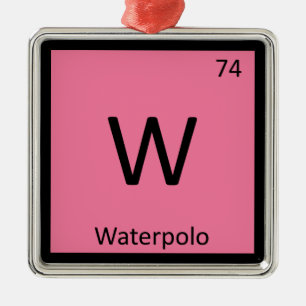 W - Waterpolo Sports Chemistry Periodic Table Metal Tree Decoration