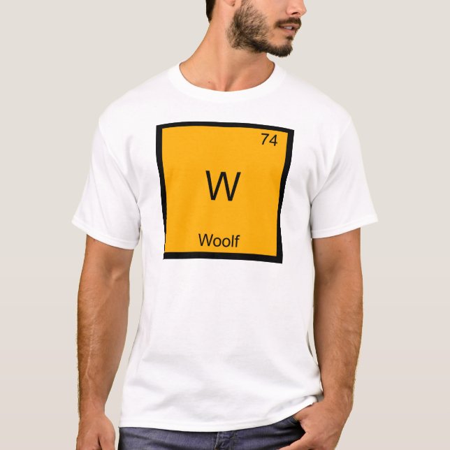 W - Woolf Funny Chemistry Element Symbol T-Shirt (Front)
