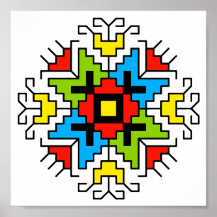 WA0011 Wall Art Bulgarian motif shevitsa red