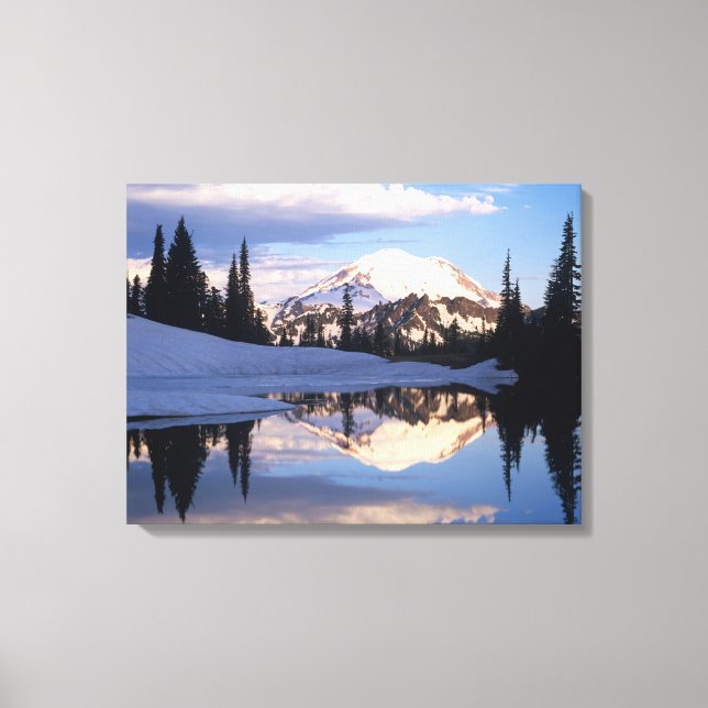 WA, Mt. Rainier NP, Mt. Rainier and clouds Canvas Print (Front)