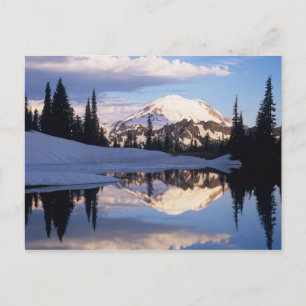 WA, Mt. Rainier NP, Mt. Rainier and clouds Postcard