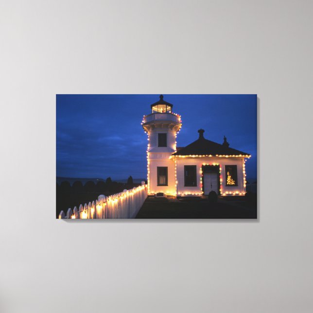 WA, Mukilteo, Mukilteo Lighthouse, established 2 Canvas Print (Front)