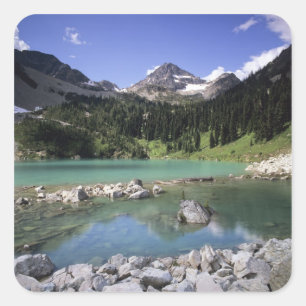 WA, Okanogan NF, Lewis Lake and Black Peak Square Sticker