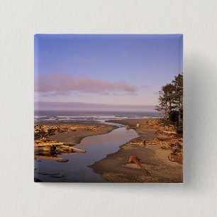 WA, Olympic NP, Kalaloch Beach and Kalaloch 15 Cm Square Badge