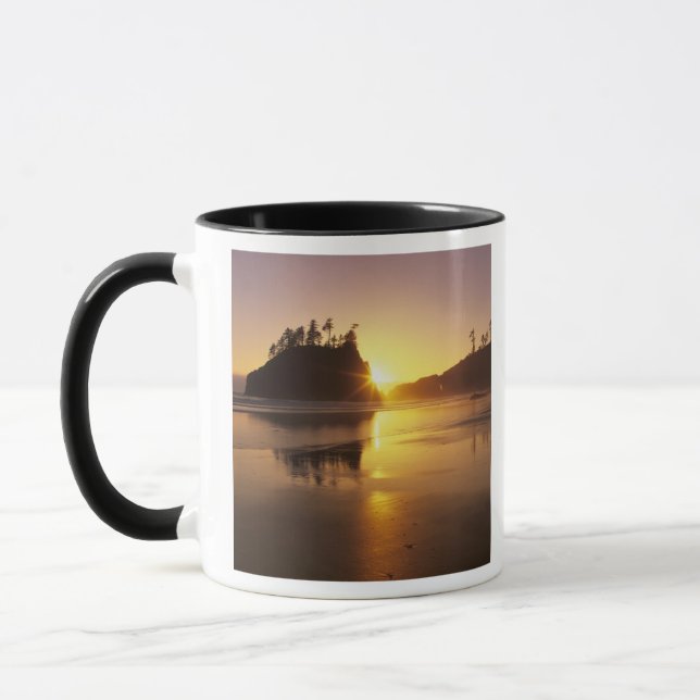 WA, Olympic NP, Second Beach at sunset Mug (Left)