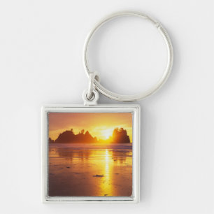 WA, Olympic NP, Shi Shi beach at sunset, Point Key Ring