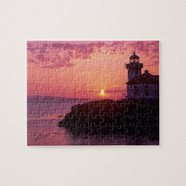 WA, San Juan Island, Lime Kiln Lighthouse, 1919, Jigsaw Puzzle (Horizontal)