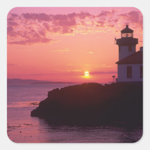 WA, San Juan Island, Lime Kiln Lighthouse, 1919, Square Sticker