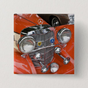 WA, Seattle, classic German automobile. 15 Cm Square Badge