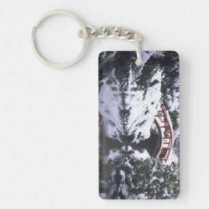 WA, Seattle, Moon bridge and pond after winter 2 Key Ring